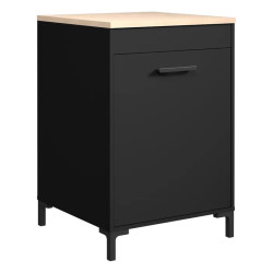 Meuble bas de cuisine contemporain 1 porte noir Onyx