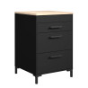 Meuble bas de cuisine contemporain 3 tiroirs noir Onyx