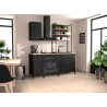 Meuble bas de cuisine contemporain 3 tiroirs noir Onyx