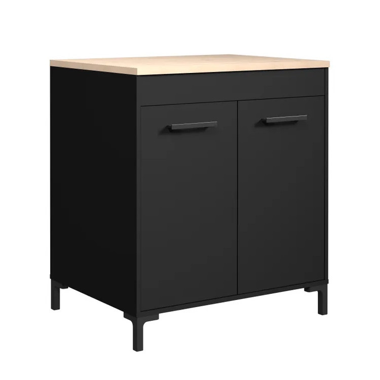 Meuble bas de cuisine contemporain 80 cm noir Onyx