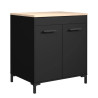 Meuble bas de cuisine contemporain 80 cm noir Onyx