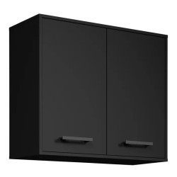 Meuble haut de cuisine contemporain 80 cm noir Onyx