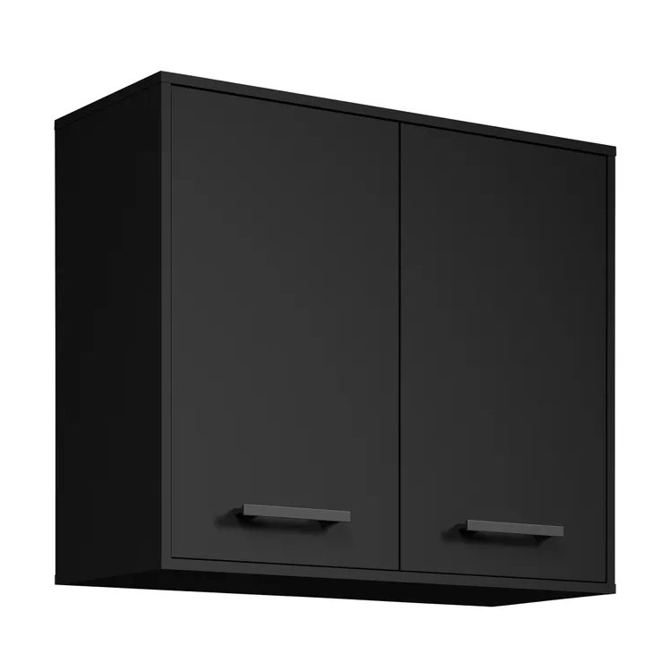 Meuble haut de cuisine contemporain 80 cm noir Onyx