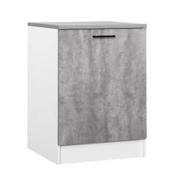 Meuble bas de cuisine 1 porte contemporain gris béton Malice