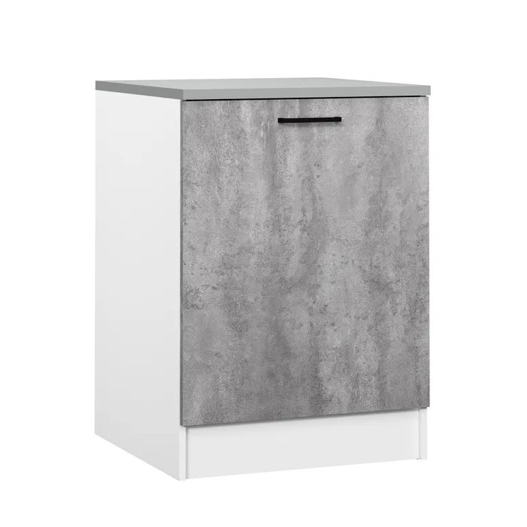 Meuble bas de cuisine 1 porte contemporain gris béton Malice