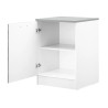 Meuble bas de cuisine 1 porte contemporain gris béton Malice