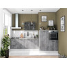 Meuble bas de cuisine 60 cm contemporain gris béton Malice