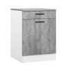 Meuble bas de cuisine 60 cm contemporain gris béton Malice