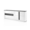 Buffet/bahut moderne 220 cm blanc laqué brillant Vertigo