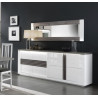 Buffet/bahut moderne 220 cm blanc laqué brillant Vertigo