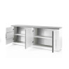 Buffet/bahut moderne 220 cm blanc laqué brillant Vertigo