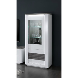 Vitrine moderne 70 cm blanc laqué brillant Vertigo