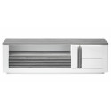 Meuble TV moderne 170 cm blanc laqué brillant Vertigo