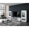 Meuble TV moderne 170 cm blanc laqué brillant Vertigo