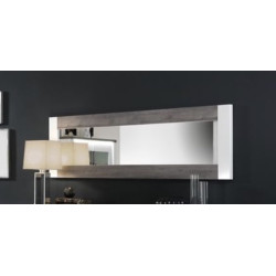 Miroir de salle à manger moderne blanc laqué brillant Vertigo