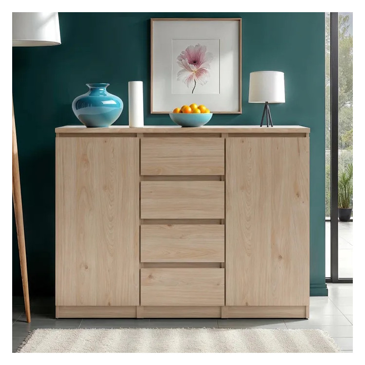 Commode contemporaine 120 cm chêne clair Best