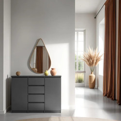 Commode contemporaine 120 cm noir mat Best