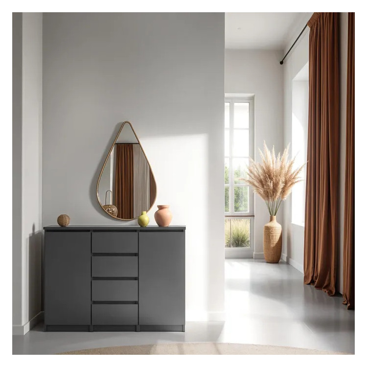 Commode contemporaine 120 cm noir mat Best