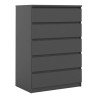Commode contemporaine 5 tiroirs noir mat Best