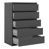Commode contemporaine 5 tiroirs noir mat Best