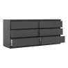 Commode contemporaine 6 tiroirs noir mat Best