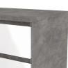Commode contemporaine 6 tiroirs béton/blanc brillant Best
