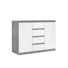 Commode contemporaine 120 cm béton/blanc brillant Best