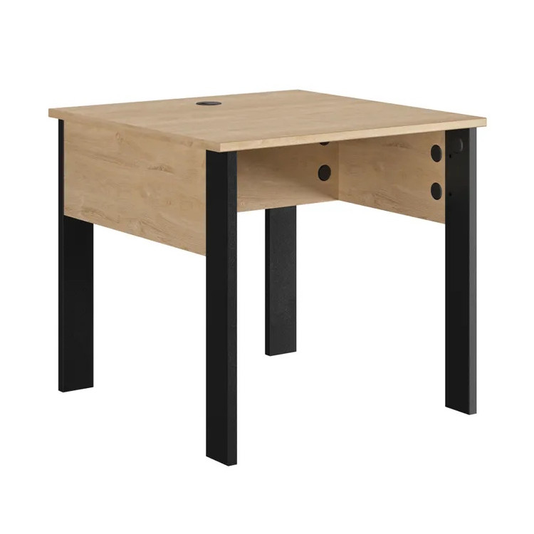 Retour 80 cm chêne/noir pour bureau droit Faro