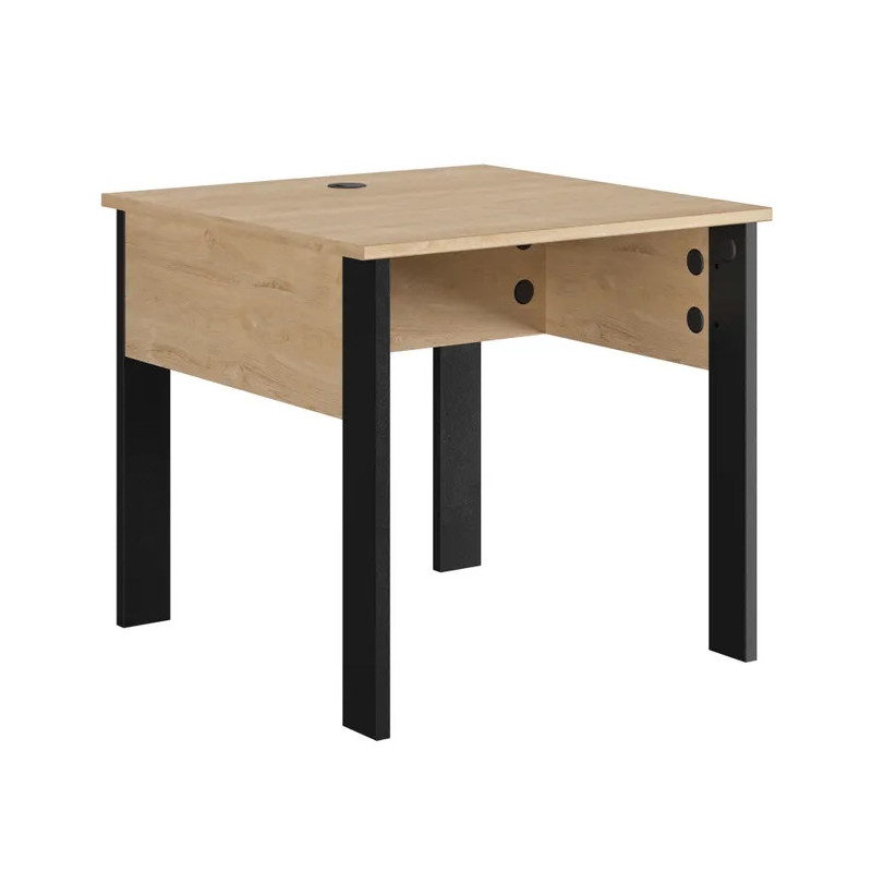 Retour 80 cm chêne/noir pour bureau droit Faro