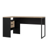 Bureau d'angle moderne chêne/noir Alkor