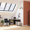 Bureau d'angle moderne chêne/noir Alkor