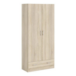 Armoire contemporaine 80 cm chêne clair Space