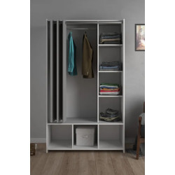 Armoire dressing contemporaine 105 cm blanche Optimal