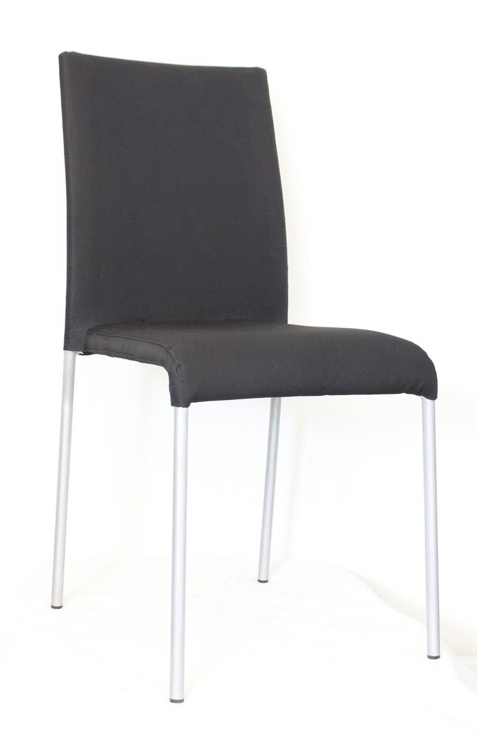 Chaise design métal & tissu noir (lot de 6) Krissy