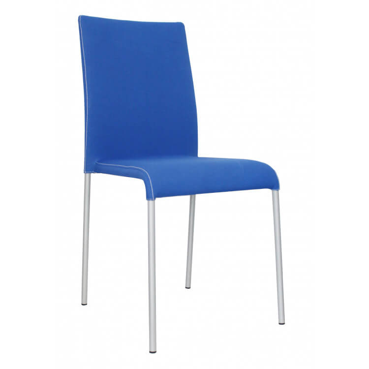 Chaise design métal & tissu bleu (lot de 6) Krissy