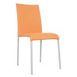 Chaise design métal & tissu orange (lot de 6) Krissy