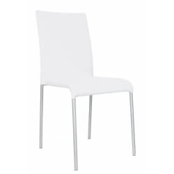 Chaise design métal & tissu blanc (lot de 6) Krissy