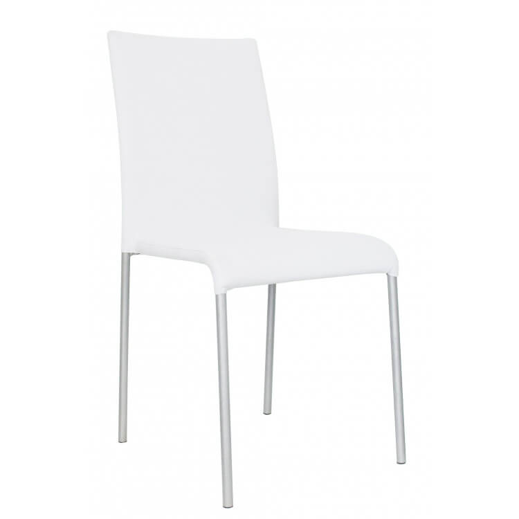 Chaise design métal & tissu blanc (lot de 6) Krissy