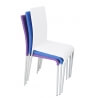 Chaise design métal & tissu blanc (lot de 6) Krissy