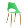 Chaise design bois massif/PVC coloris vert (lot de 6) Dobbie