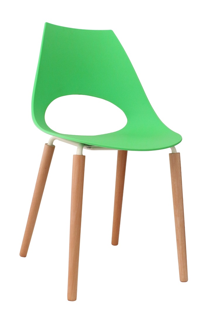 Chaise design bois massif/PVC coloris vert (lot de 6) Dobbie