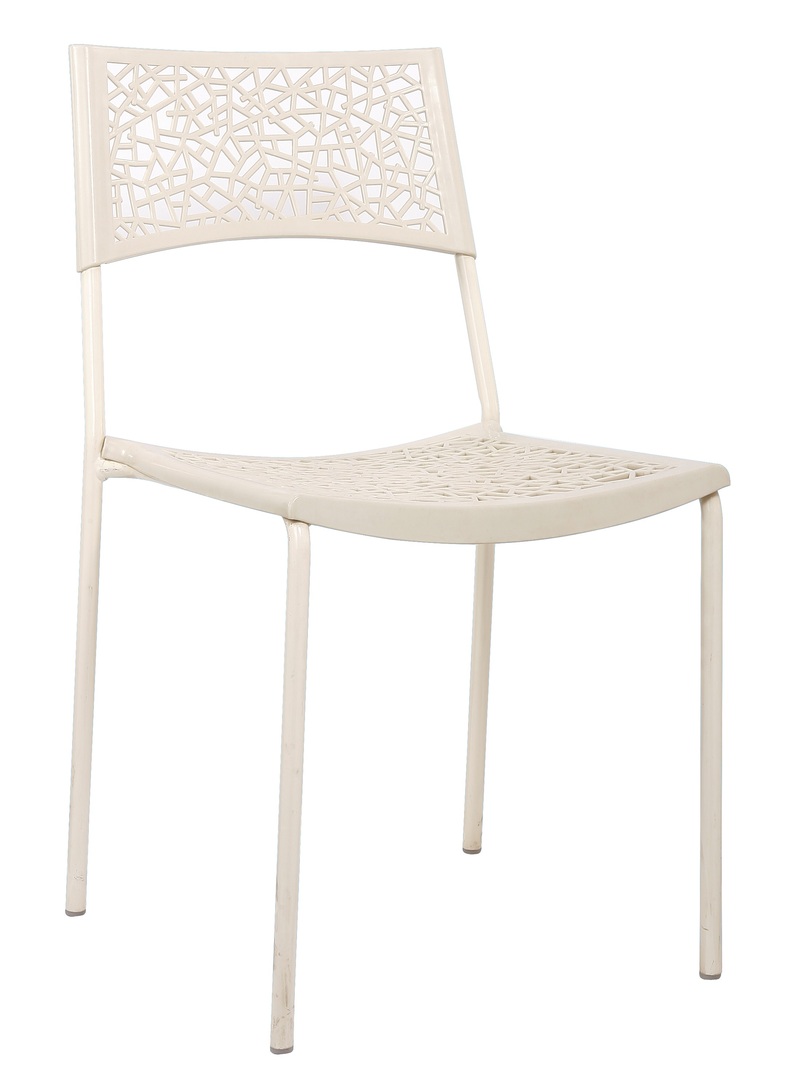 Chaise design métal & PVC coloris blanc (lot de 6) Simply