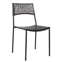 Chaise design métal & PVC coloris noir (lot de 6) Simply