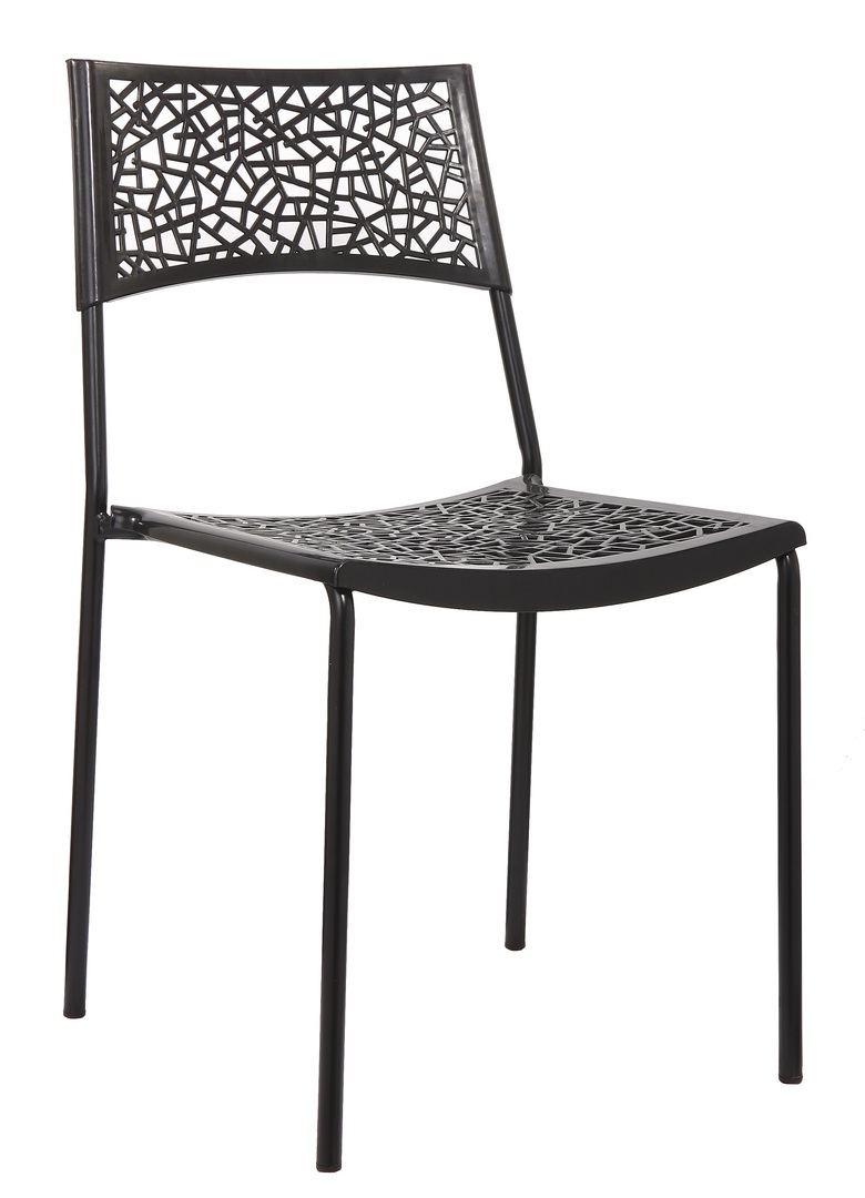 Chaise design métal & PVC coloris noir (lot de 6) Simply