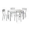 Ensemble table & 4 chaises contemporain bois & métal Nancy