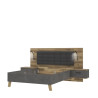 Lit avec chevets moderne 140x190 cm chêne/gris Ricciano