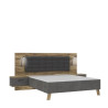 Lit avec chevets moderne 140x190 cm chêne/gris Ricciano
