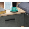 Lit avec chevets moderne 140x190 cm chêne/gris Ricciano
