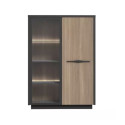 Vitrine moderne chêne/noir Marausa