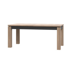 Table de salle à manger extensible moderne chêne/noir Maurausa